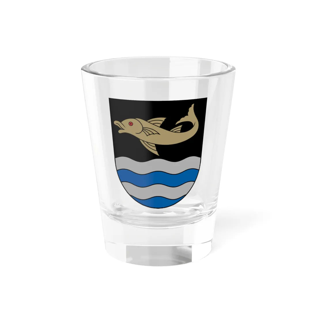 Aizputes apriņķa ģerbonis (Latvia) (Coat of Arms) Shot Glass 1.5oz 1.5oz - Go Mug Yourself
