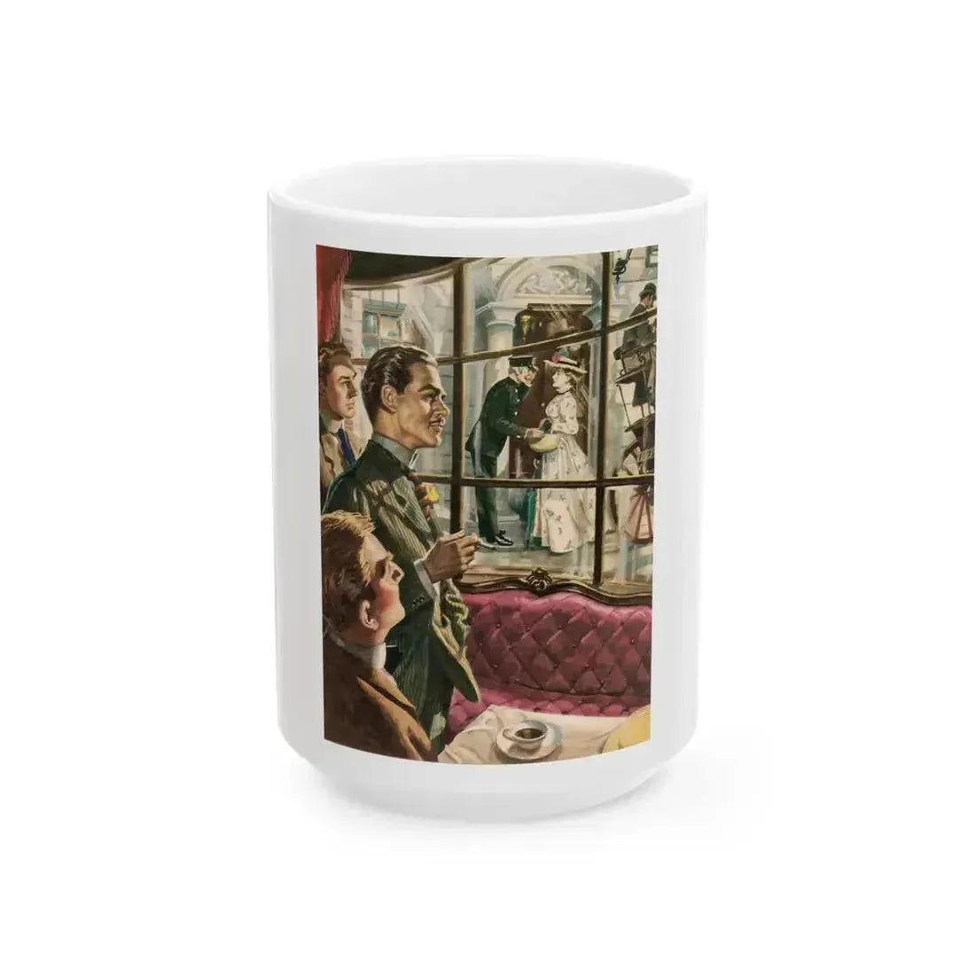 A.J. Raffles as depicted in 1955 - White Coffee Mug 15oz - Go Mug Yourself