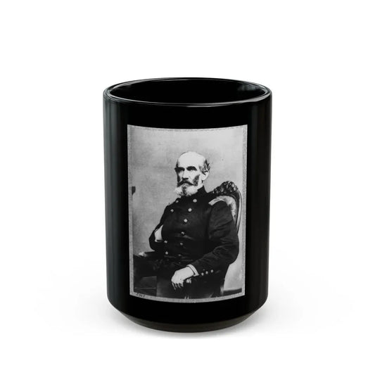 A.J. Smith, Three-Quarter Length Portrait, Seated, Facing Right, Right Hand In His Coat (U.S. Civil War) Black Coffee Mug 15oz - Go Mug Yourself