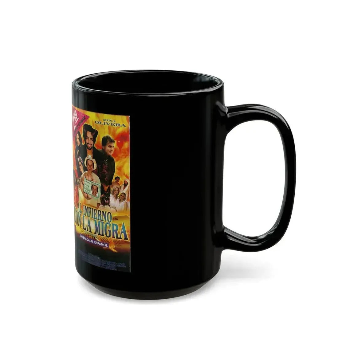 AL INFIERNO CON LA MIGRA (VHS COVER) - Black Coffee Mug - Go Mug Yourself