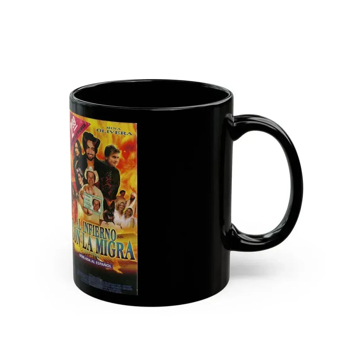 AL INFIERNO CON LA MIGRA (VHS COVER) - Black Coffee Mug - Go Mug Yourself