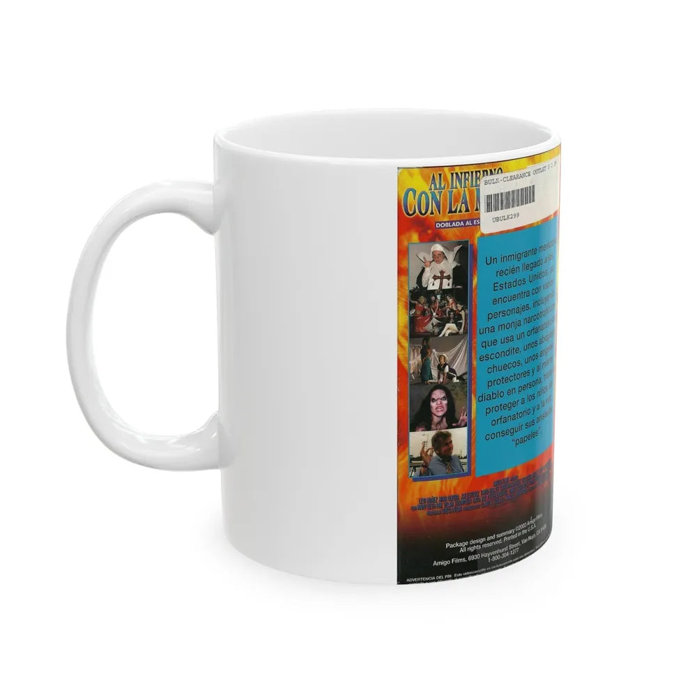 AL INFIERNO CON LA MIGRA (VHS COVER) - White Coffee Mug-Go Mug Yourself