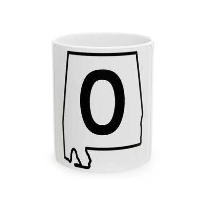 Alabama 0 1960 template (Alabama) (Road Sign) White Coffee Mug 11oz - Go Mug Yourself