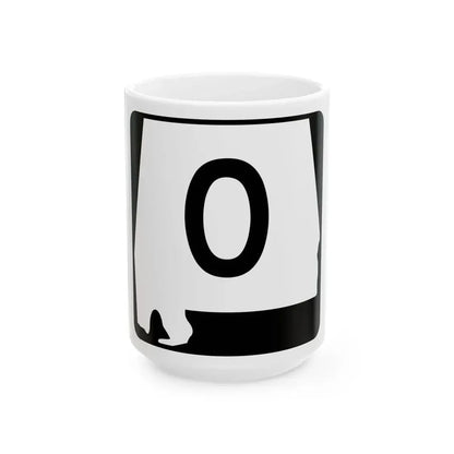 Alabama 0 (Alabama) (Road Sign) White Coffee Mug 15oz - Go Mug Yourself
