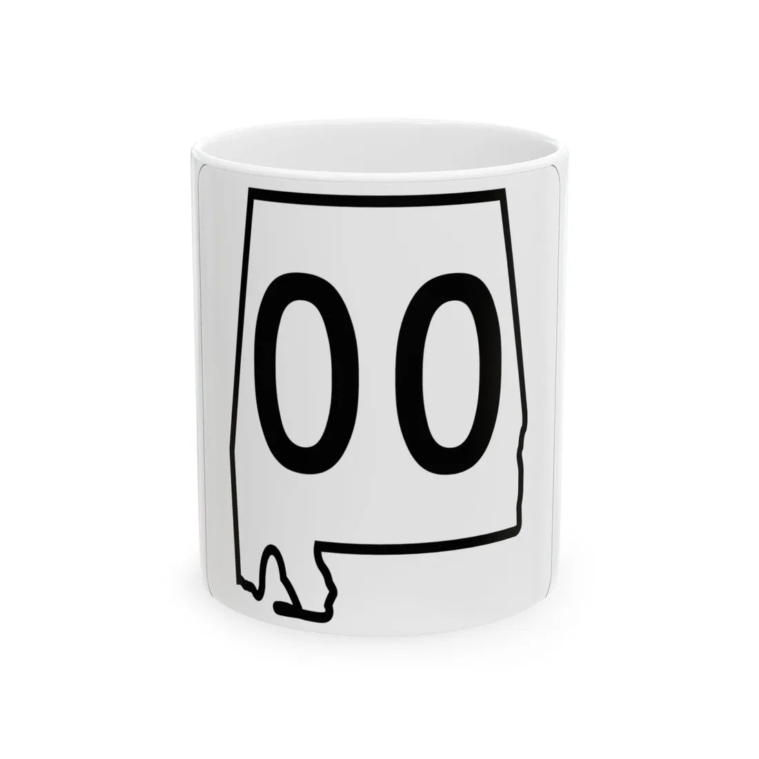 Alabama 00 1960 template (Alabama) (Road Sign) White Coffee Mug 11oz - Go Mug Yourself