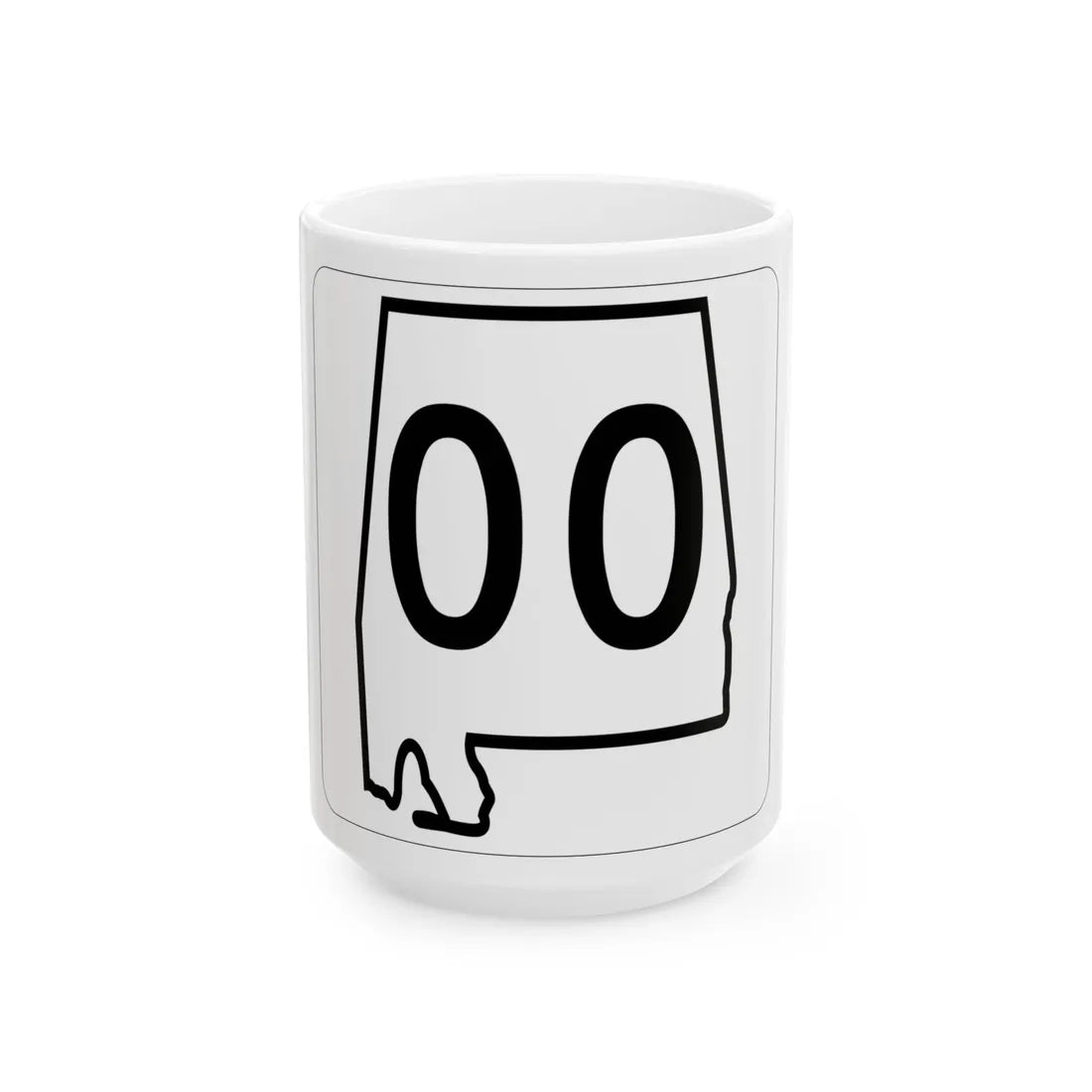Alabama 00 1960 template (Alabama) (Road Sign) White Coffee Mug 15oz - Go Mug Yourself