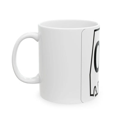Alabama 00 1960 template (Alabama) (Road Sign) White Coffee Mug - Go Mug Yourself
