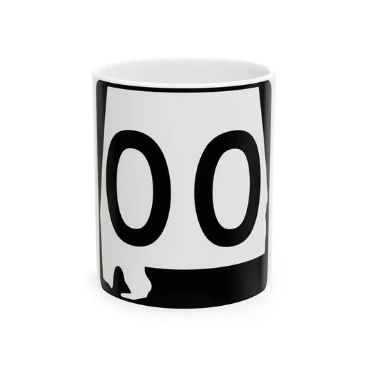 Alabama 00 Template (Alabama) (Road Sign) White Coffee Mug 11oz - Go Mug Yourself