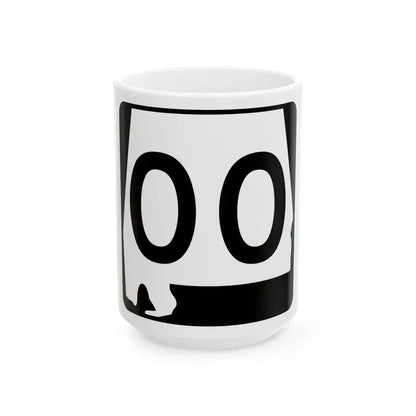 Alabama 00 Template (Alabama) (Road Sign) White Coffee Mug 15oz - Go Mug Yourself