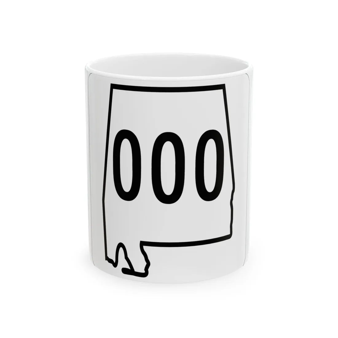 Alabama 000 1960 template (Alabama) (Road Sign) White Coffee Mug 11oz - Go Mug Yourself