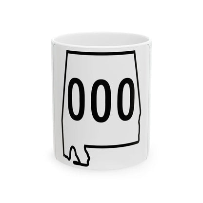 Alabama 000 1960 template (Alabama) (Road Sign) White Coffee Mug 11oz - Go Mug Yourself