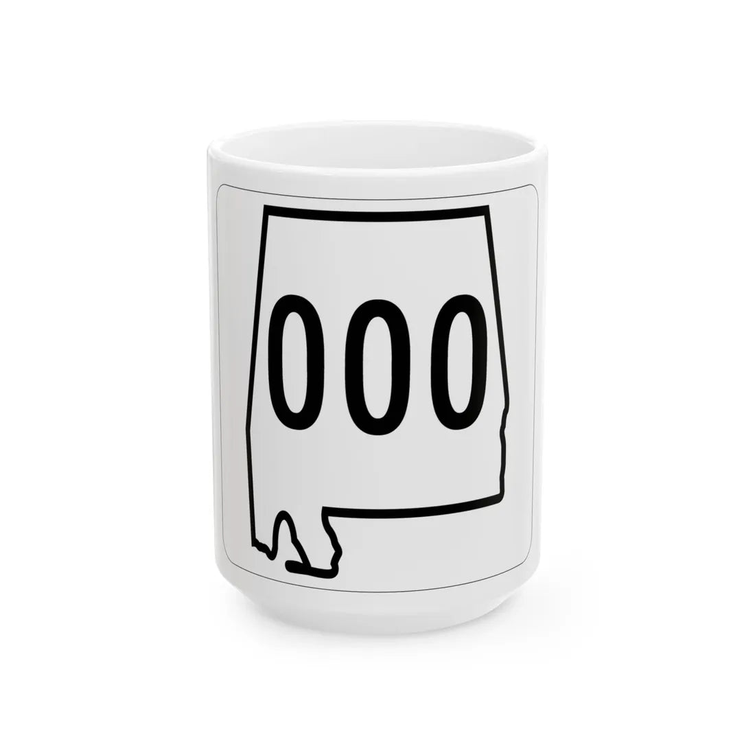 Alabama 000 1960 template (Alabama) (Road Sign) White Coffee Mug 15oz - Go Mug Yourself