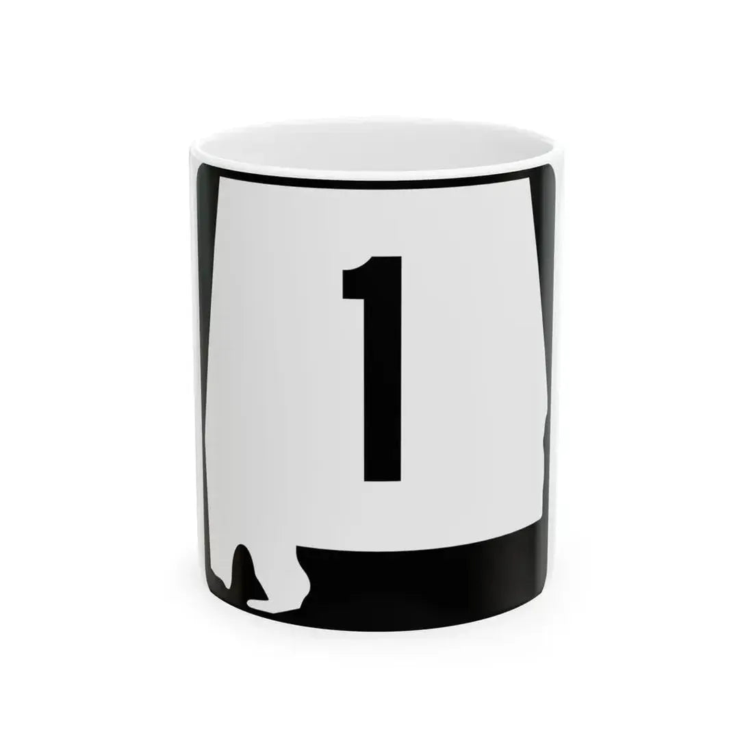 Alabama 1 (Alabama) (Road Sign) White Coffee Mug 11oz - Go Mug Yourself
