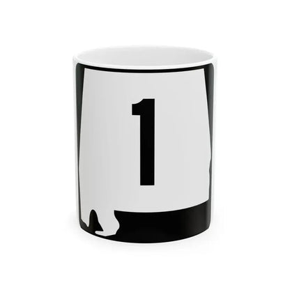 Alabama 1 (Alabama) (Road Sign) White Coffee Mug 11oz - Go Mug Yourself