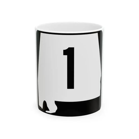 Alabama 1 (Alabama) (Road Sign) White Coffee Mug 11oz - Go Mug Yourself