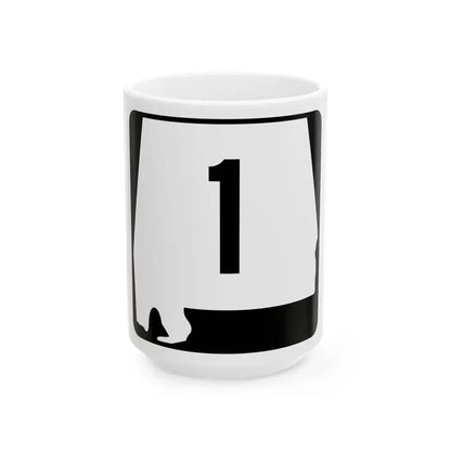 Alabama 1 (Alabama) (Road Sign) White Coffee Mug 15oz - Go Mug Yourself