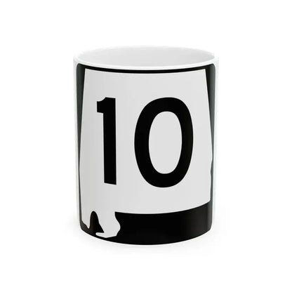 Alabama 10 (Alabama) (Road Sign) White Coffee Mug 11oz - Go Mug Yourself