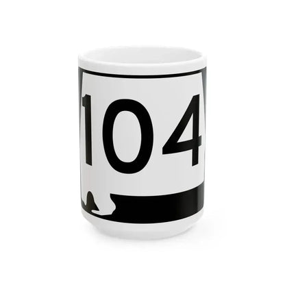 Alabama 104 (Alabama) (Road Sign) White Coffee Mug 15oz - Go Mug Yourself