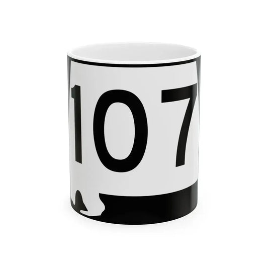 Alabama 107 (Alabama) (Road Sign) White Coffee Mug 11oz - Go Mug Yourself
