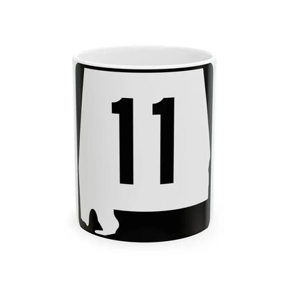 Alabama 11 (Alabama) (Road Sign) White Coffee Mug 11oz - Go Mug Yourself