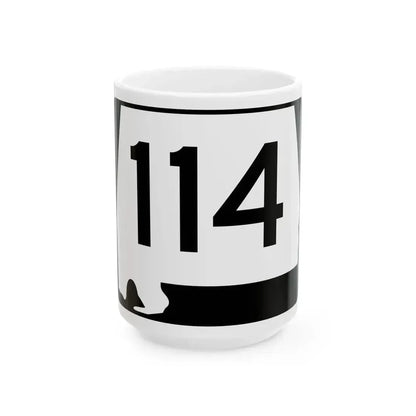 Alabama 114 (Alabama) (Road Sign) White Coffee Mug 15oz - Go Mug Yourself