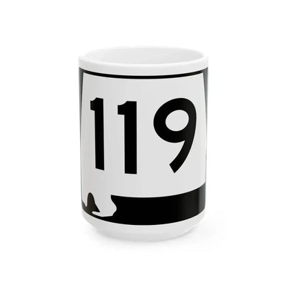 Alabama 119 (Alabama) (Road Sign) White Coffee Mug 15oz - Go Mug Yourself