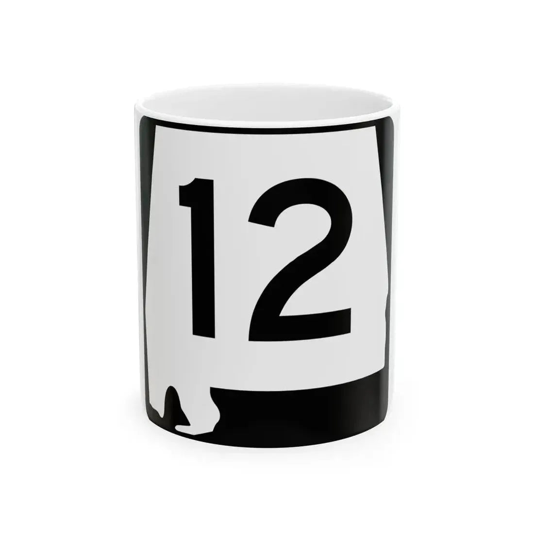 Alabama 12 (Alabama) (Road Sign) White Coffee Mug 11oz - Go Mug Yourself