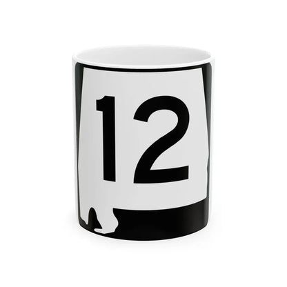 Alabama 12 (Alabama) (Road Sign) White Coffee Mug 11oz - Go Mug Yourself