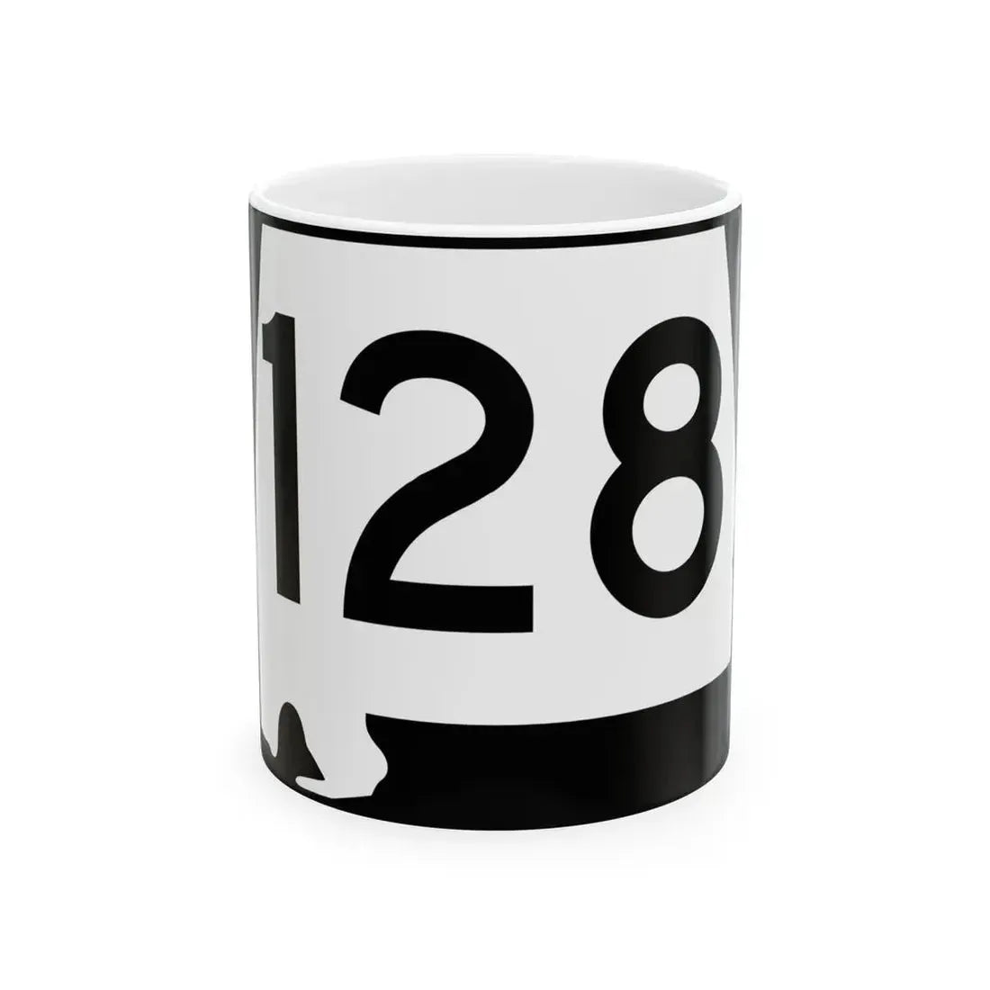 Alabama 128 (Alabama) (Road Sign) White Coffee Mug 11oz - Go Mug Yourself