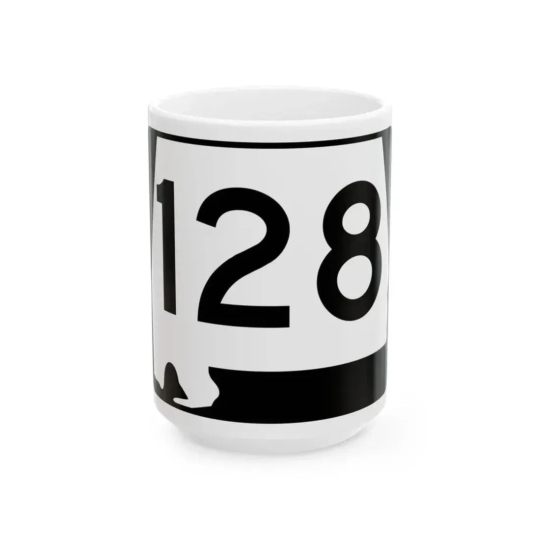 Alabama 128 (Alabama) (Road Sign) White Coffee Mug 15oz - Go Mug Yourself
