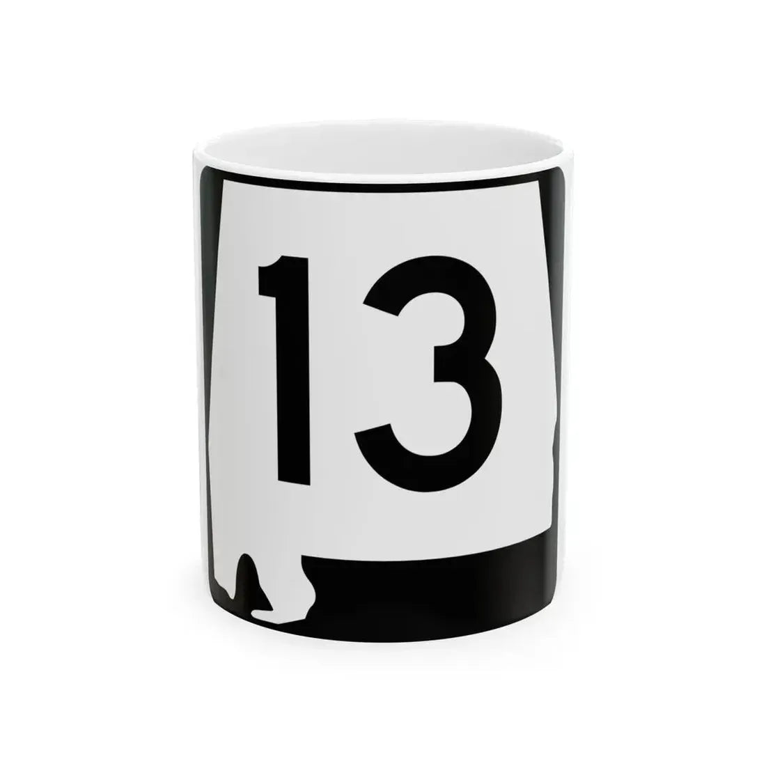 Alabama 13 (Alabama) (Road Sign) White Coffee Mug 11oz - Go Mug Yourself