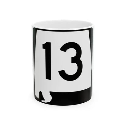 Alabama 13 (Alabama) (Road Sign) White Coffee Mug 11oz - Go Mug Yourself