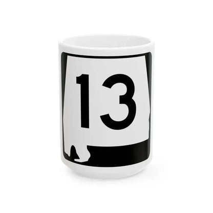 Alabama 13 (Alabama) (Road Sign) White Coffee Mug 15oz - Go Mug Yourself
