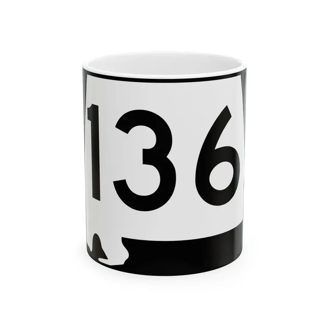 Alabama 136 (Alabama) (Road Sign) White Coffee Mug 11oz - Go Mug Yourself