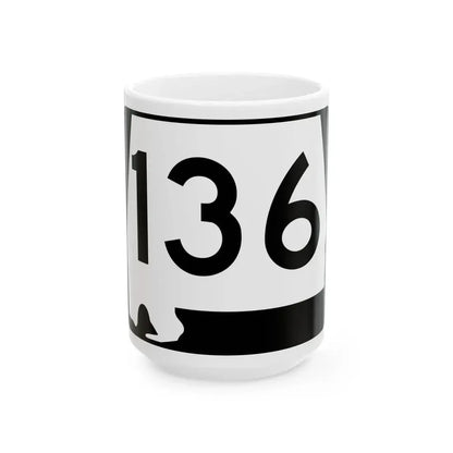 Alabama 136 (Alabama) (Road Sign) White Coffee Mug 15oz - Go Mug Yourself