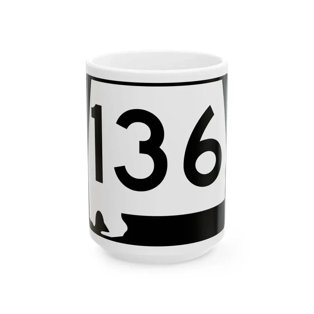 Alabama 136 (Alabama) (Road Sign) White Coffee Mug - Go Mug Yourself