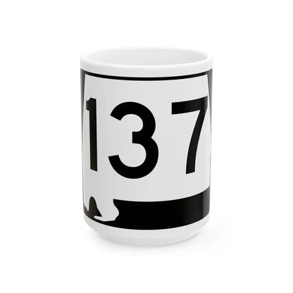 Alabama 137 (Alabama) (Road Sign) White Coffee Mug 15oz - Go Mug Yourself