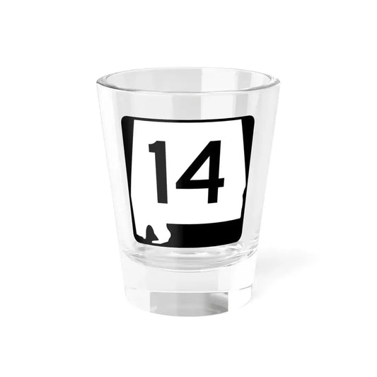Alabama 14 (Alabama) (Road Sign) Shot Glass 1.5oz 1.5oz - Go Mug Yourself