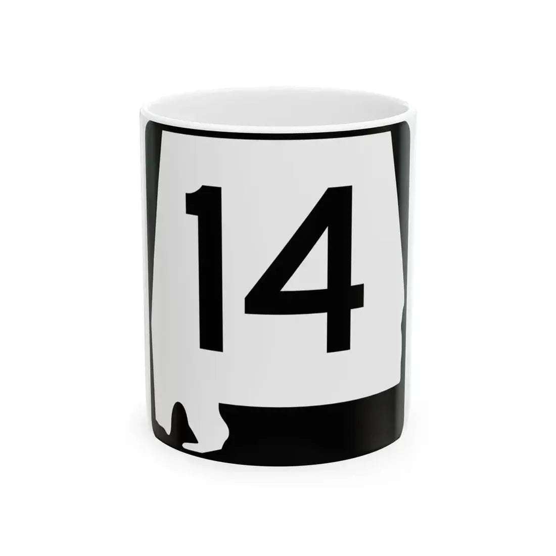 Alabama 14 (Alabama) (Road Sign) White Coffee Mug 11oz - Go Mug Yourself