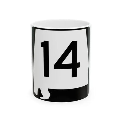 Alabama 14 (Alabama) (Road Sign) White Coffee Mug 11oz - Go Mug Yourself