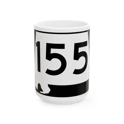 Alabama 155 (Alabama) (Road Sign) White Coffee Mug 15oz - Go Mug Yourself