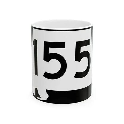 Alabama 155 (Alabama) (Road Sign) White Coffee Mug - Go Mug Yourself