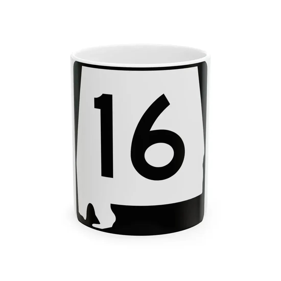 Alabama 16 (Alabama) (Road Sign) White Coffee Mug 11oz - Go Mug Yourself