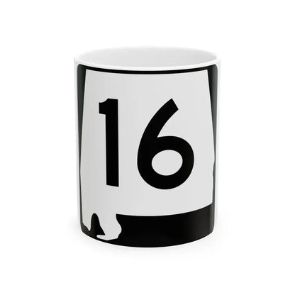 Alabama 16 (Alabama) (Road Sign) White Coffee Mug 11oz - Go Mug Yourself