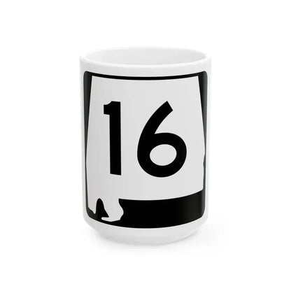 Alabama 16 (Alabama) (Road Sign) White Coffee Mug 15oz - Go Mug Yourself