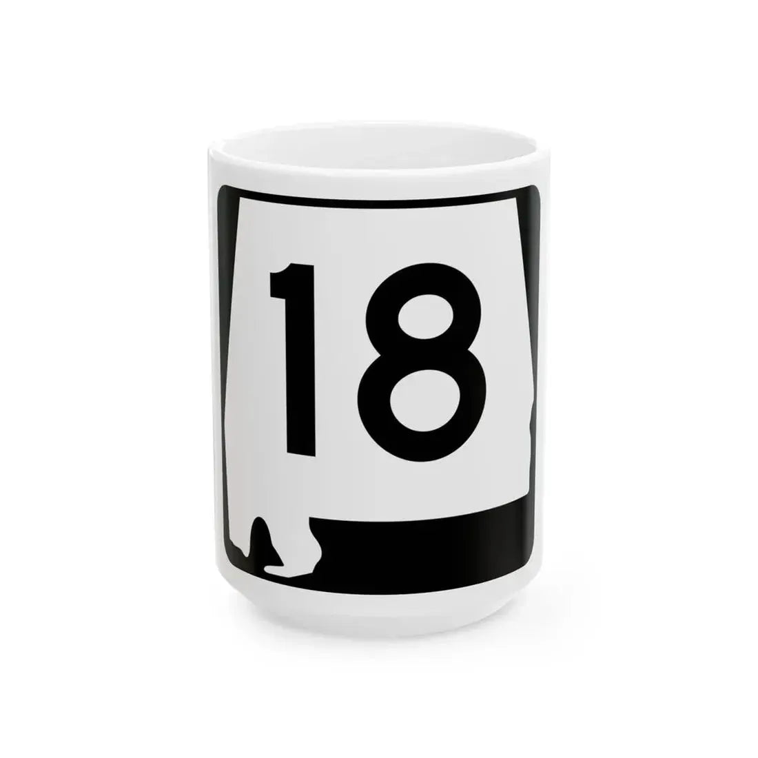 Alabama 18 (Alabama) (Road Sign) White Coffee Mug 15oz - Go Mug Yourself