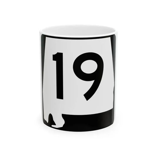 Alabama 19 (Alabama) (Road Sign) White Coffee Mug 11oz - Go Mug Yourself