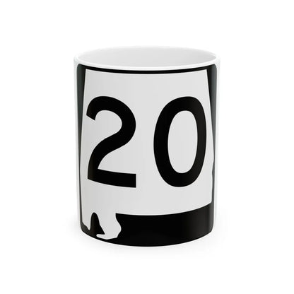 Alabama 20 (Alabama) (Road Sign) White Coffee Mug 11oz - Go Mug Yourself