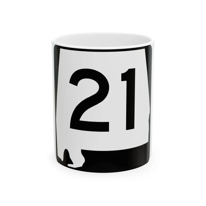 Alabama 21 (Alabama) (Road Sign) White Coffee Mug 11oz - Go Mug Yourself