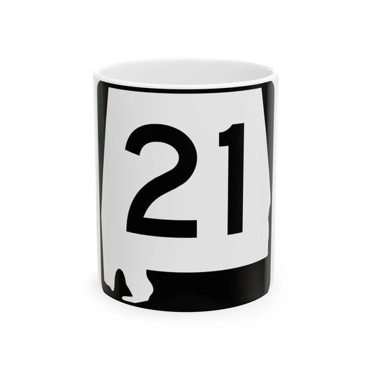 Alabama 21 (Alabama) (Road Sign) White Coffee Mug 11oz - Go Mug Yourself